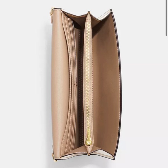 Coach Envelope Clutch Crossbody In Signature Canvas With Floral Applique - Picture 3 of 8